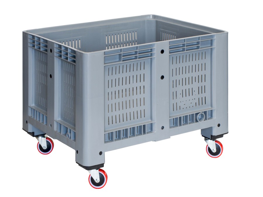 Bigbox 1092 F4R3 šedý, 4N, rohová kolečka 125 mm, perforovaný